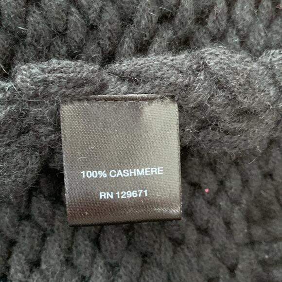 Naked Cashmere Mila Black Chunky Knit Open Front Cardigan Sweater - Picture 5 of 6